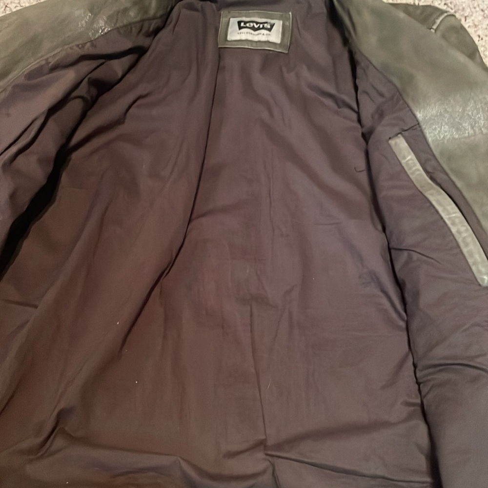 Levi's Dark Green Leather Jacket - Picture 5 of 10